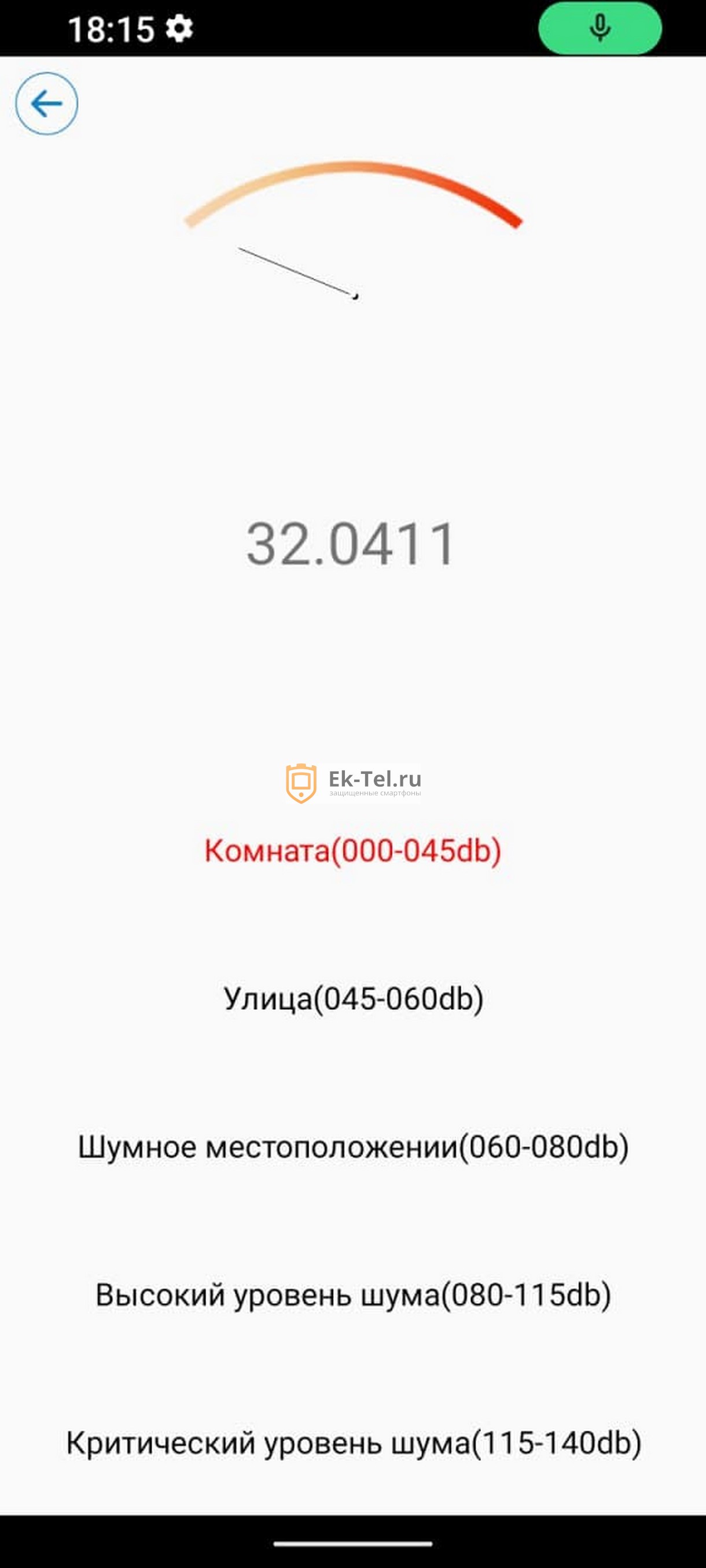 Шумомер на смартфоне Oukitel WP28